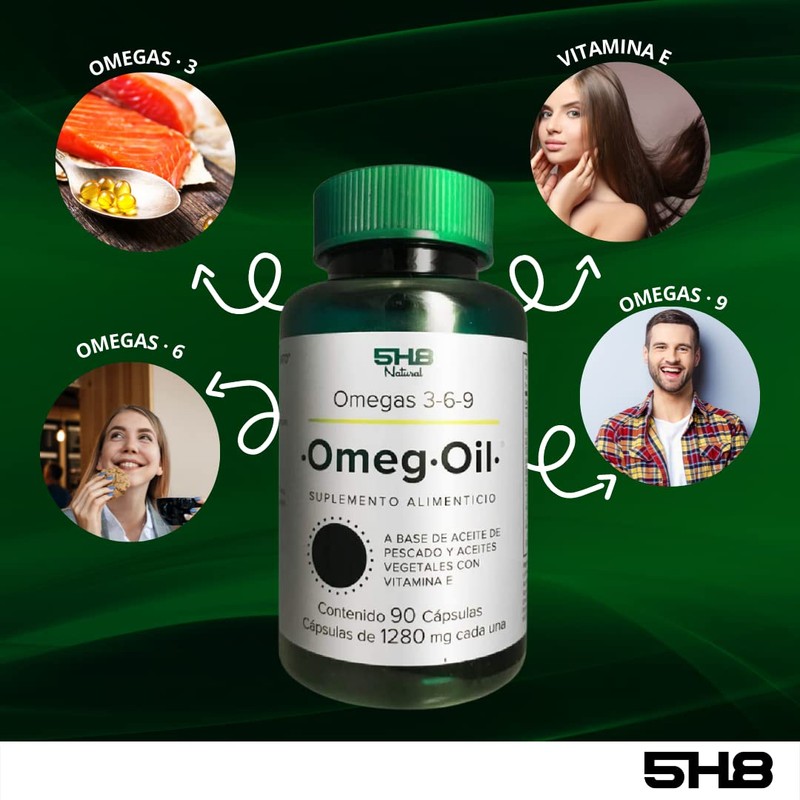 5H8 | Omega Oil - Omegas 3-6-9, Aceite de linaza,