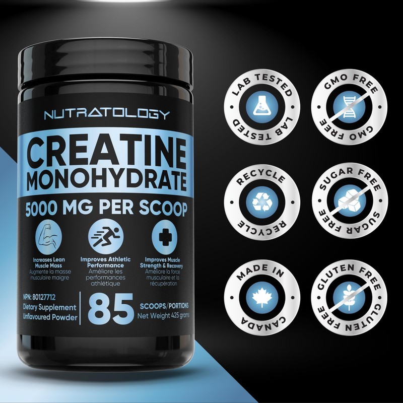 Creatine Monohydrate Powder 425g - For Increased Muscle Growth &