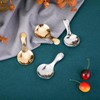 Binxus 10 Pcs Stainless Steel Mini Round Spoons Gold &