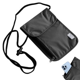 Harewu Reisegeldbeutel,Weicher Brustbeutel zum Reisen Unisex,versteckte Anti-Diebstahl Festival Passhalter für Passport, Kreditkarten, Mit RFID-Schutz (Schwarz.)