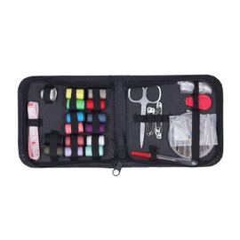 Juego de kit de costura premium, kit de costura de color para viajeros, adultos, principiantes, suministros de costura de bricolaje con estuche para el hogar, camping