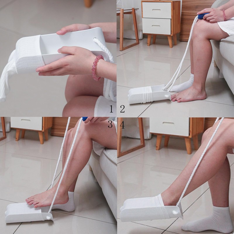 Blue Sock aids for Putting Socks on and Off,Compression Stocking