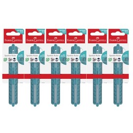 FABER-CASTELL 205240 Ruler 15 cm Pack of 6 Shatterproof Rulers Sparkle Ocean with Name Field