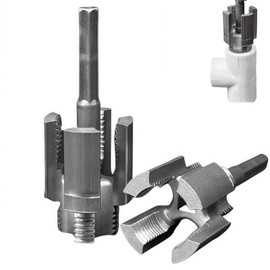 2 PCS Pipe Thread Cutting Tool,Integrated Internal & External Pipe Threading Tool,PVC Pipe Threader Kit,PVC Thread Maker Tool,Threading Tool Kit for Electric Drill Cutting Threading(1/2"+3/4")