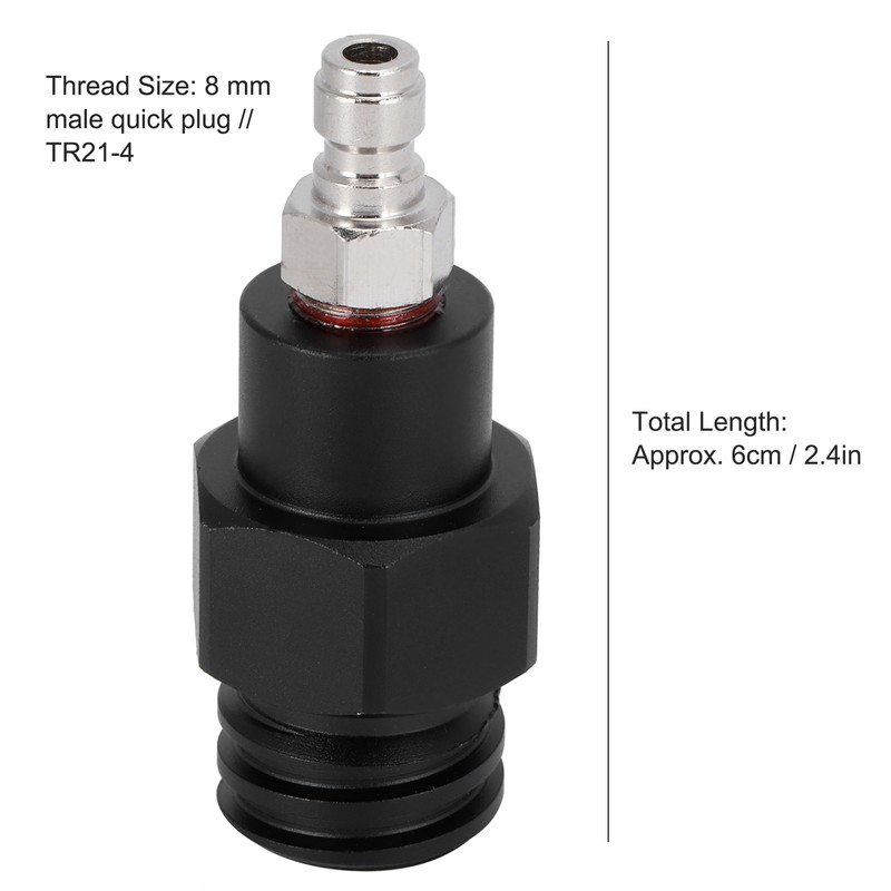 8mm Male Quick Plug to Male Thread TR21-4 CO2 Cylinder