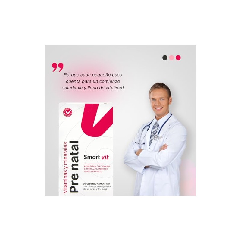 Smart Vit Vitaminas Minerales Pre Natal Mujeres Capsulas Suplemento Alimenticio
