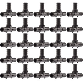 SharkBite 1/2 Inch Poly Crimp Tee, Pack of 25, PEX Pipe, PE-RT, UP362