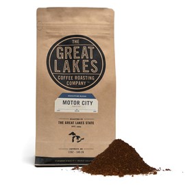 Great Lakes Medium Roast Ground Coffee, Motor City Blend, Farmer Direct Sourced from Brazil, Columbia, and Guatemala,12 Ounces