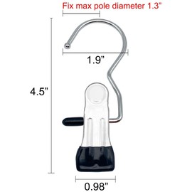 ZXF 15 Pcs Laundry Hanging Hooks Set, Stainless Steel Hanging Hold Clips Portable Stainless Steel Home Travel Hangers Clips, Multicolor