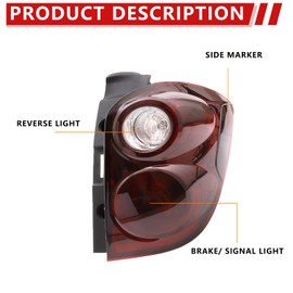 GuiTT Tail Light Assembly Compatible With 2010 2011 2012 2013 2014 2015 Chevy Equinox Set Driver & Passenger Side Brake Rear Lamp Red Smoked Taillights