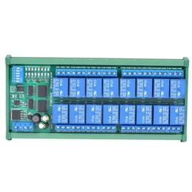 Summer Enjoyment RS485 Relay,12V 16-Channel RS485 Relay PLC Electrical Expansion Module for Modbus RTU Protocol Remote Control(with DIN Rail Box)