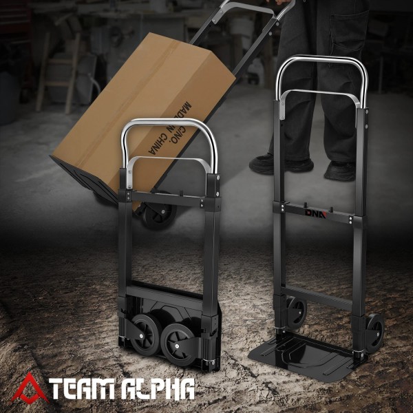 Team-Alpha 200LBS Adjustable Folding Trolley Hand Truck Dolly Cart w/