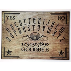 Hand Finished A4 Sized Wooden Skull Talking Board Set Complete with Mystic Oracle Sun, Moon & Stars Planchette, Classic Ouija Style Board Game…