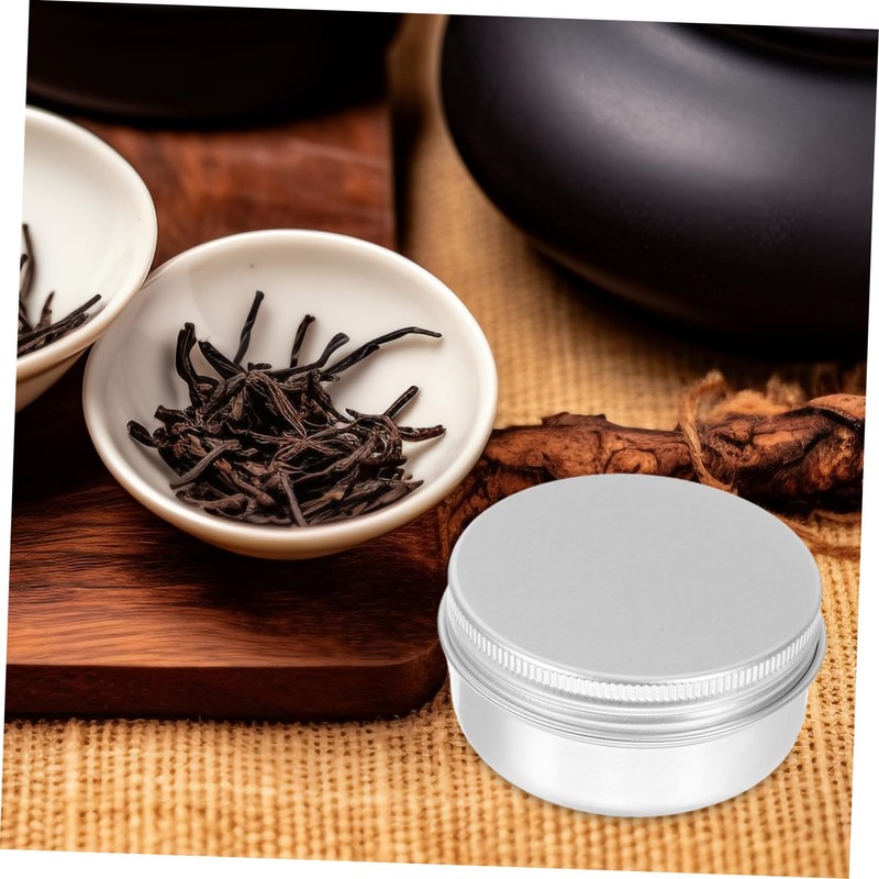 Gatuida 18pcs Spice Container Lip Balm Tin Round Aluminum Tin