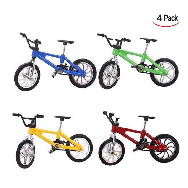iPobie 4 Pezzi Bicicletta da Dito, Giocattoli da Bicicletta/Mini Bici della Barretta,Modello della Bicicletta per Bambini