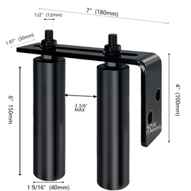 Upgrated 6" Universal Gate Guide Roller, Heavy Duty Nylon Gate Rollers Slide Gate Rollers with Adjustable L Bracket, Gate Hardware Kit for Sliding | Rolling Gates | Barn Door Guide -1 Kit（Black）