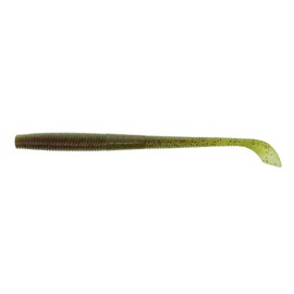 5" KUT Tail Worm Green Pumpkin W/RED Flake (10 Pack)