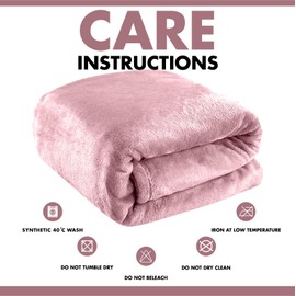 Lions Fleece Throw Blanket - 100% Polyester, Ultra Soft Faux Fur Extra Large Warm Cosy Plain Solid Large Blankets for Sofa Bed Settee Couch (Pink, 150x200cm)