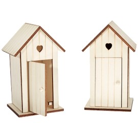 Artemio 14 x 8.5 x 7 cm Wooden Beach Huts, Set of 2, Beige
