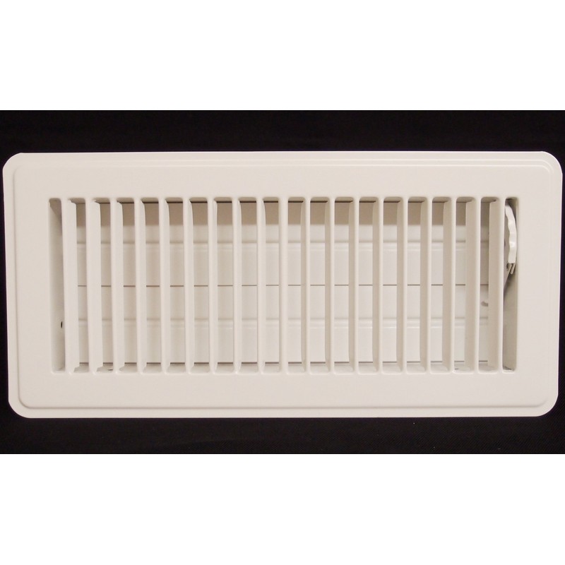 6" X 14" Floor Register with Louvered Design - Fixed