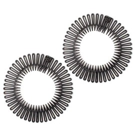 2 Black Plastic Zig Zag Sports Stretchy Headband Flexi Hair Comb Gym Hair Band for Women Girls by Glitz4Girlz