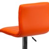 Flash Furniture Modern Orange Vinyl Adjustable Bar Stool with Back,