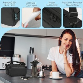 Beautyflier Travel Storage Bag Compatible with AeroPress Original Coffee Press, Microfilters, Mini Scale, Durable Organizer Case for Portable Coffee Maker, Fits Travel, Camping (Bag Only)