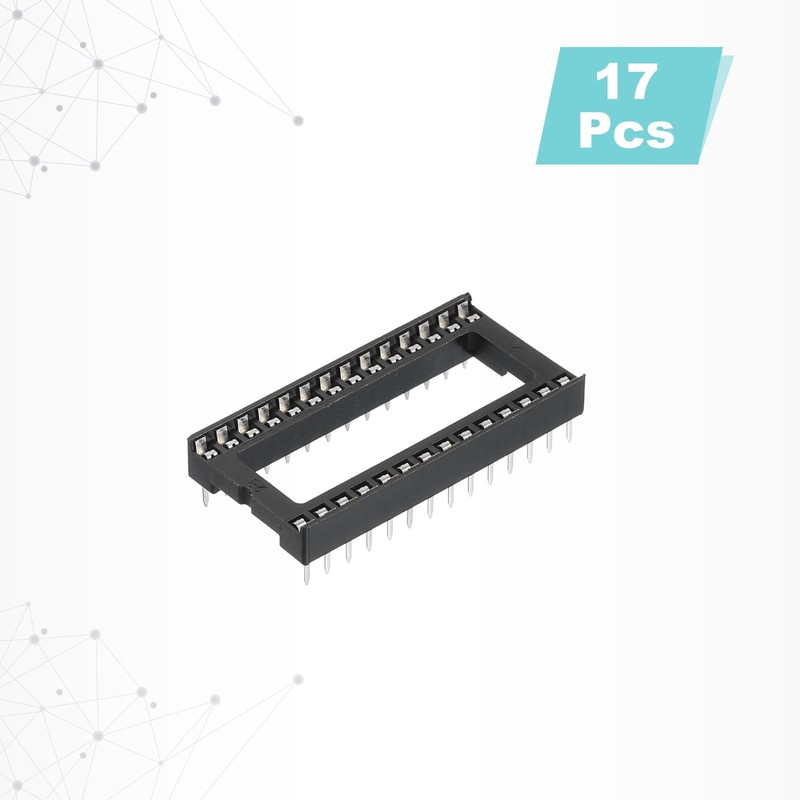 sourcing map 17Pcs DIP IC Chip Socket Adapter 15.24mm Row