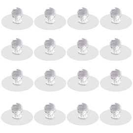 Wzttdm 16 PCS Cabinet Drawer Pull Knobs - Self Adhesive Clear Acrylic Crystal Shaped Pulls Handles Knobs for Wardrobe Kitchen Cupboard Bathroom Dresser Furniture Door Window
