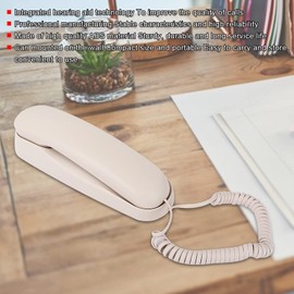 Wall Telephone, TC990 Wired Landline Telephone Beige Table Mount Wall Hanging Fixed Phone for Hotel Room Family Elevator Bathroom