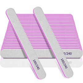 Pack of 25 Nail Files, 180/240 Grit Nail Files for Natural Nails, Professional Nail File for Fingernail, Double Sided Emery Board Nail File for Nail Studio
