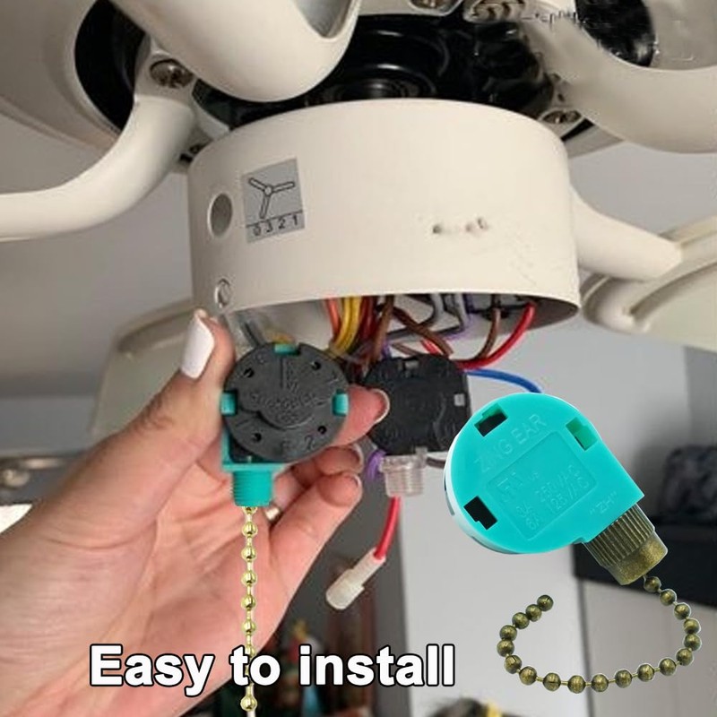 Ceiling Fan Switch 3 Speed 4 Wire Zing Ear ZE-268S6