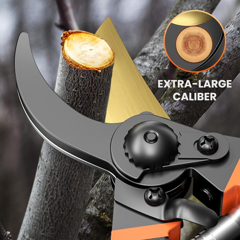 8.3” Secateurs, Bypass Pruning Shears with Replacement Blades and Springs,
