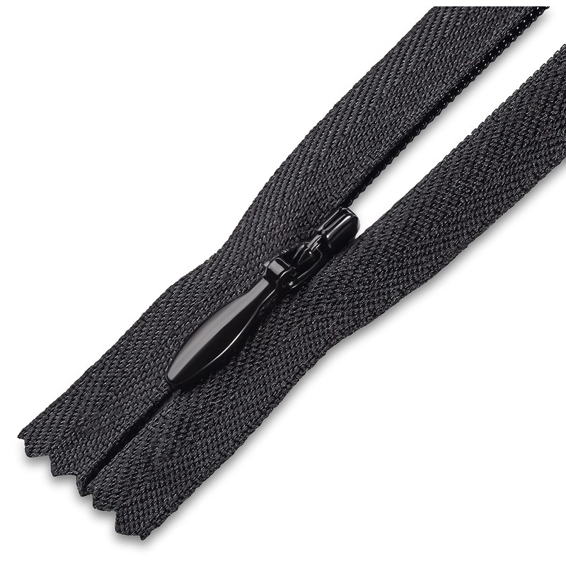 5 inch Invisible Zipper Black Non Separating Zipper Nylon Black