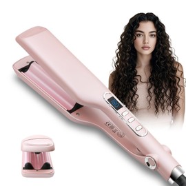 Crimper Curling Iron, 2 Barrel Hair Waver Anti-Scald, 5/8 Inch Rapid Heating Curler, 16 MM Wave Iron, Temp Adjustable Wand for Mid-Length and Long Hair