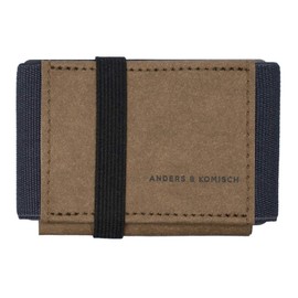 Anders & Komisch Mini Wallet with Coin Compartment, Card Holder, Men's Small Wallet, Women's Slim Wallet, Sustainable Wallet, Handmade from Germany, Brown / Grey, Paper Wallet Credit Card Holder