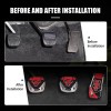 Jawmoy 3 PCS Universal Accelerate Clutch Brake Pedals Set, Nonslip