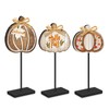 Susavivid 3 Pieces Fall Table Decor Rustic Wooden Centerpiece Standing