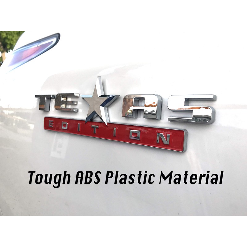 Mr.Brighton LED 2PC Texas Edition Emblem Silver+Red Chevy Silverado Sierra