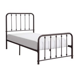 Homelegance Larkspur Metal Platform bed, Twin, Antique Bronze
