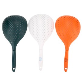 3-Pack Large Skimmer Slotted Spoon Scoop Set – Multi-Functional Plastic Colander Strainers Shovel, with Ergonomic Handle for Efficient Draining, Heat-Resistant and Durable Cooking Utensils for Kitchen