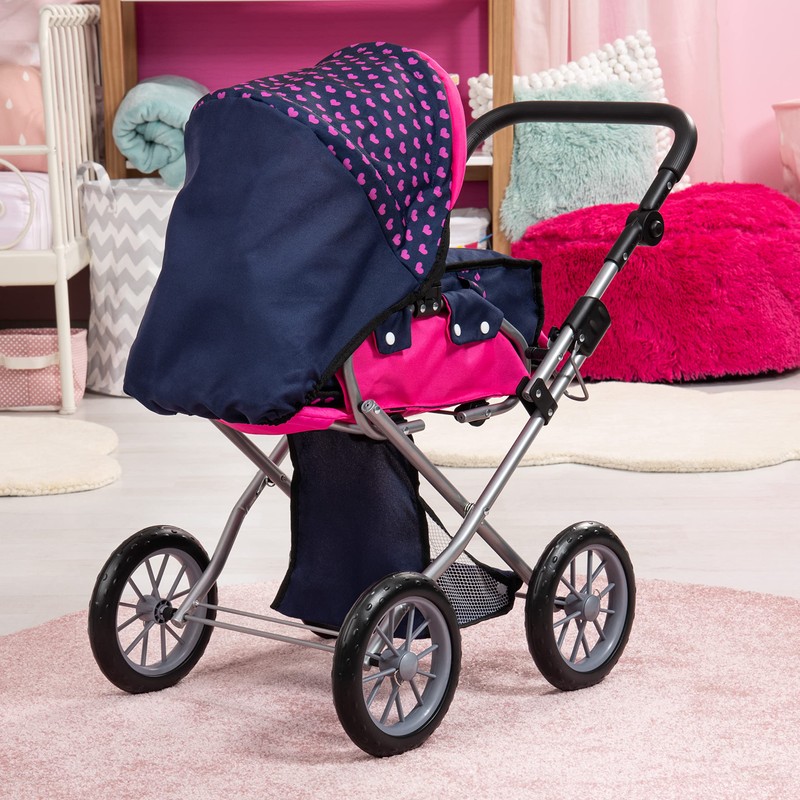 Bayer: Baby Doll City Star Pram in Polka Dots, Blue/Pink