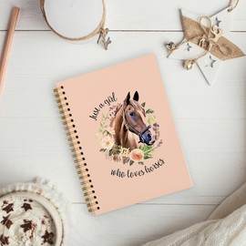 hold fizz Horse Notebook Journal - Horse Gifts for Girls Horse Lovers, Horse Journal Stuff for Girls, Notebook for Note Taking Work, Pink Hardcover Spiral Notebook 5.5x8.3