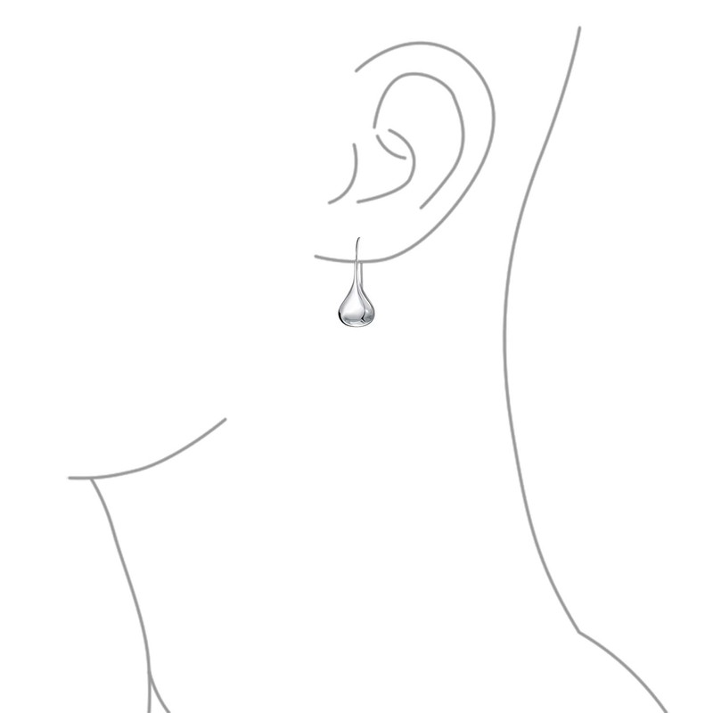 Bling Jewelry Polished Teardrop Sterling Silver Drop Hook Earrings