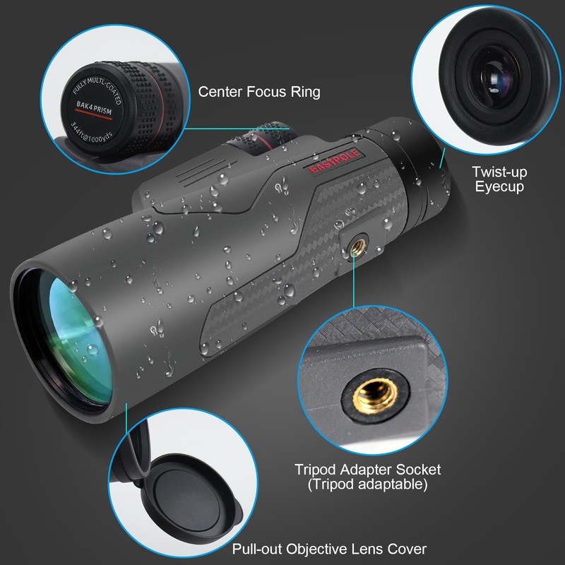 Monocular 12x56 High Power Monocular Telescope for Adults with Smartphone