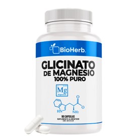 BioHerb Glicinato de Magnesio de 500 mg (90 Capsulas Para 3 Meses) – 16% Magnesio Elemental – Alta Biodisponibilidad y Absorción – Apoyo al Sueño, Estrés y Músculos