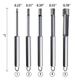 6 Pieces Corer and Pitter Fruit & Vegetable Multi-Function Stainless Corer and Pitter Remover Set for Apple, Pear, Cherry, Jujube, Red Dates, Berry, Chili