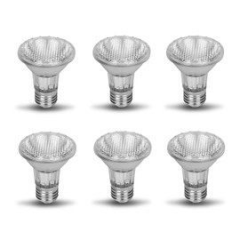 PAR20 50PAR20/FL DIMMABLE 6 Pack 130V 40W Halogen Spot Light Bulb 50 Watts 130 Volt Screw Base Flood Lamp PAR20 Replacement Rich Color High CRI Ceiling Bathroom Kitchen Can Recessed Lighting E26 120V
