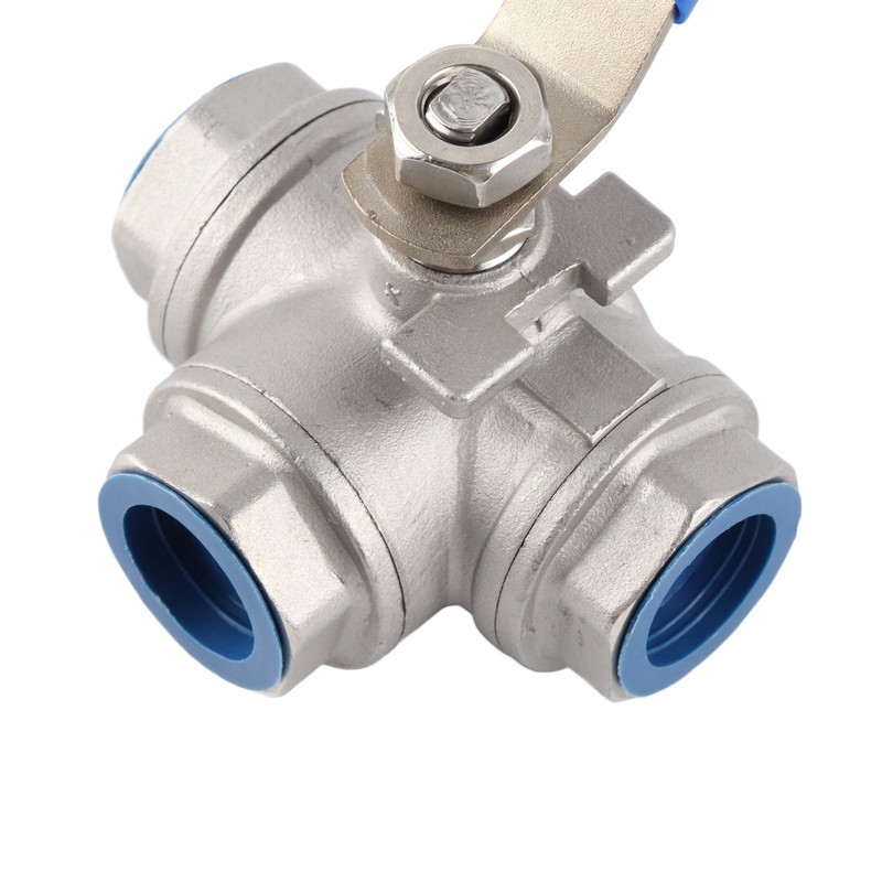 1pc Stainless Steel SUS304 Pipe Ball Valve Three Way T