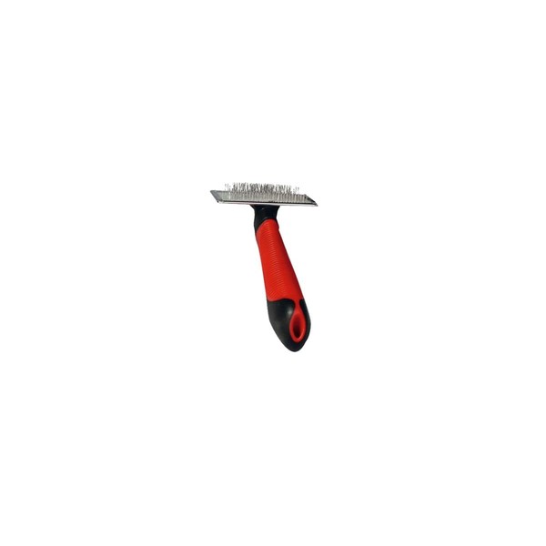 Karlie Professional Slicker Brush, Dog Brushes, M, Rubber, Red/Black, 16.5